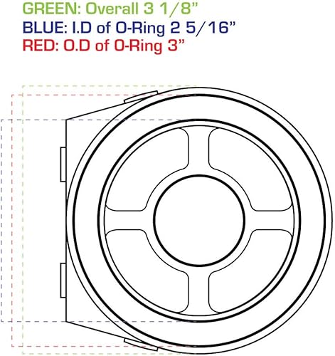 Miniatura 5 de GlowShift - Adaptador sándwich para filtro de aceite de 20 mm, rosca de 1,5