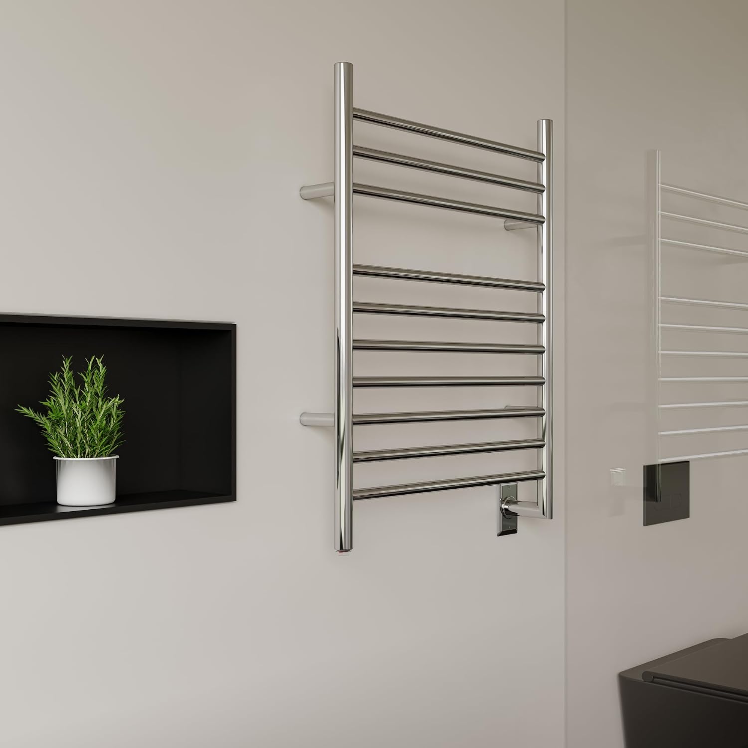 HEATGENE Towel Warmer, Heated Towel Rack, Hardwired, Mirror Polish