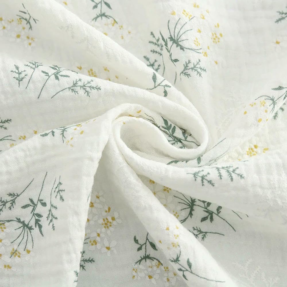 Tejido de algodón de doble gasa, Tela de brocado crepé algodón, multicolor, 135x(50-500) cm, for pijamas, bricolaje