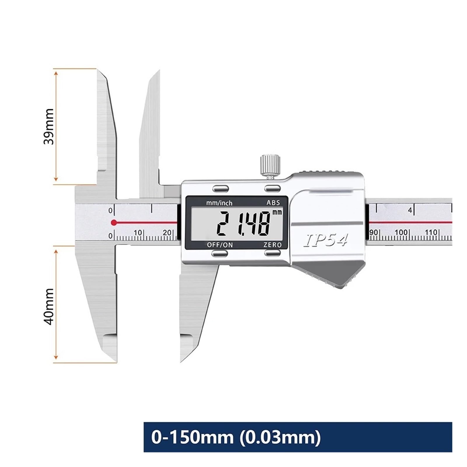 Oberer Nutklaue Erweiterter Digitalanzeige-Messschieber 0-150mm 0-200mm 0-300mm Erweiterter Innendurchmesser-Messschieber(0-150mm)