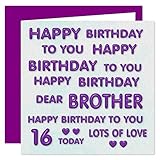 Geburtstagskarte zum 16. Geburtstag für Bruder, Aufschrift