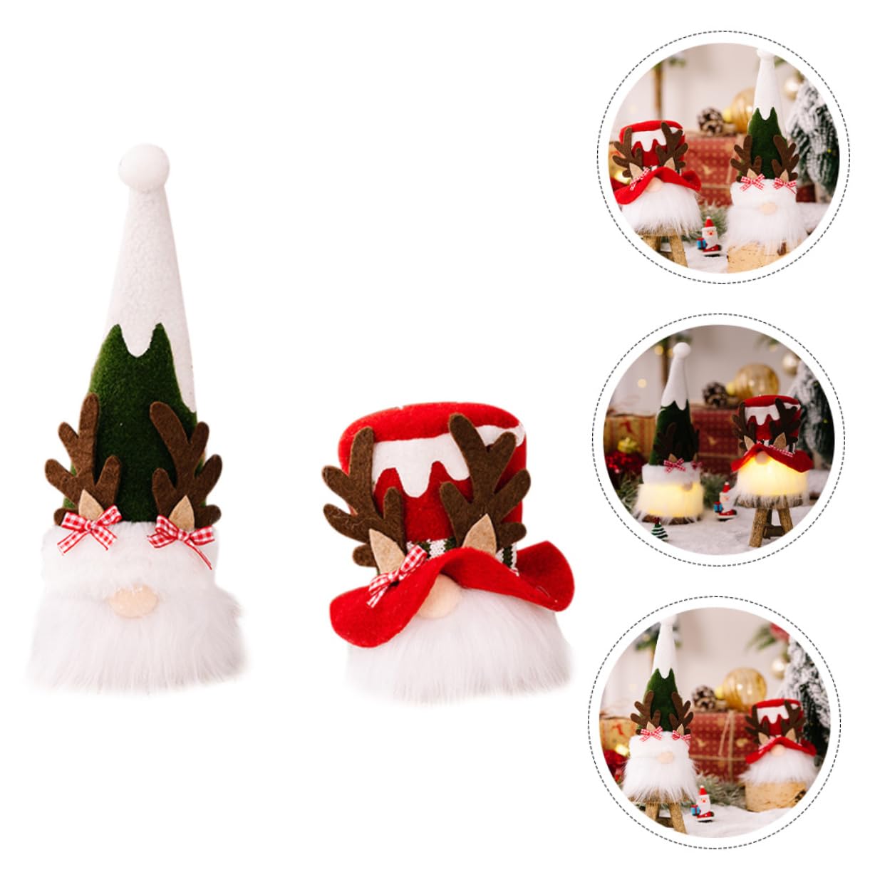 IMIKEYA 6 Stk Weihnachtsdekorationen Weihnachten Plüschzwerge Weihnachtsbaum Hängender Gnom Weihnachtszwergpuppe Christbaumschmuck Beleuchtete Zwerge Weihnachten Aufleuchten Colorful Stoff