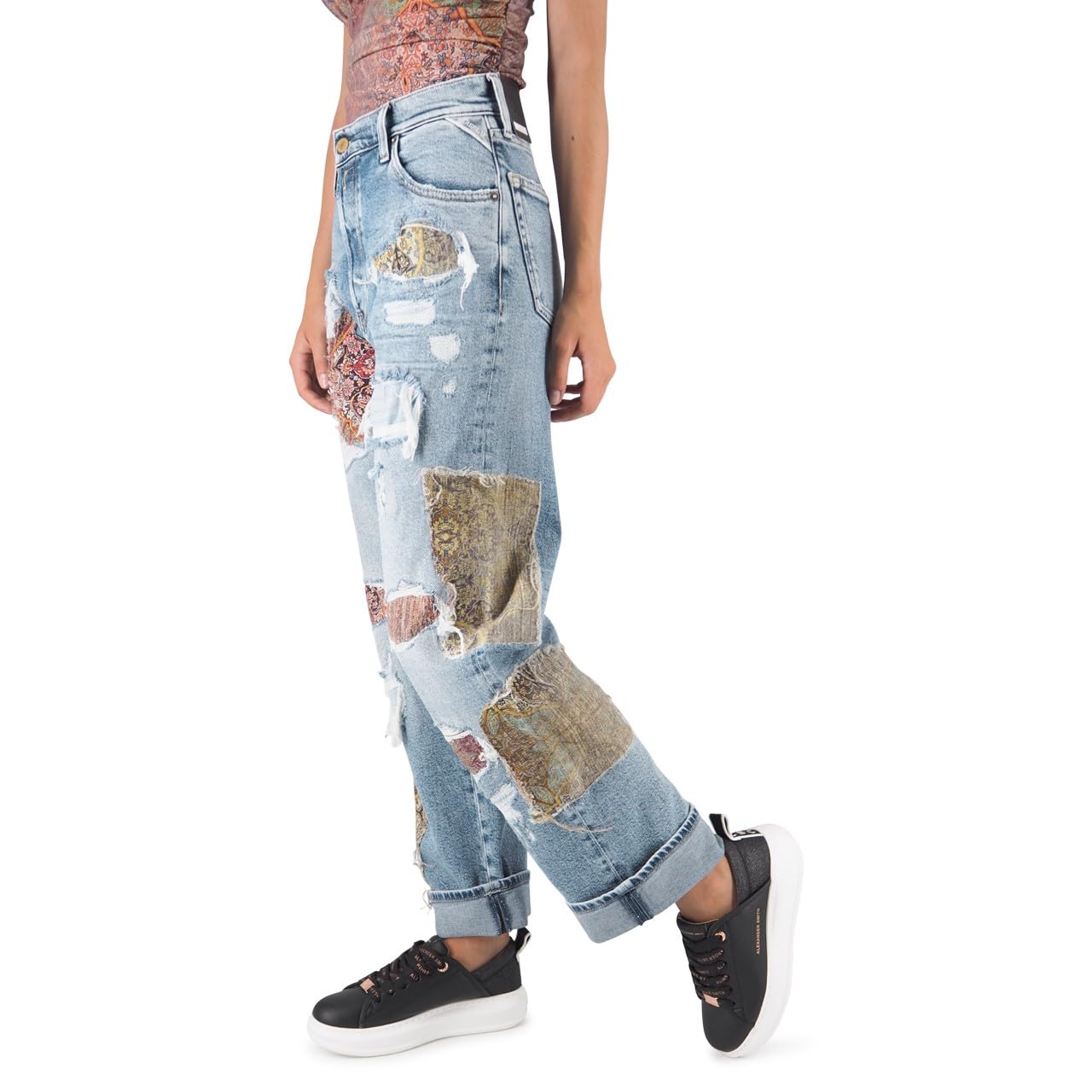 Replay Damen Jeans Jaylie Wide Leg Fit, Light Blue 010 (Blau), 32W / 30L