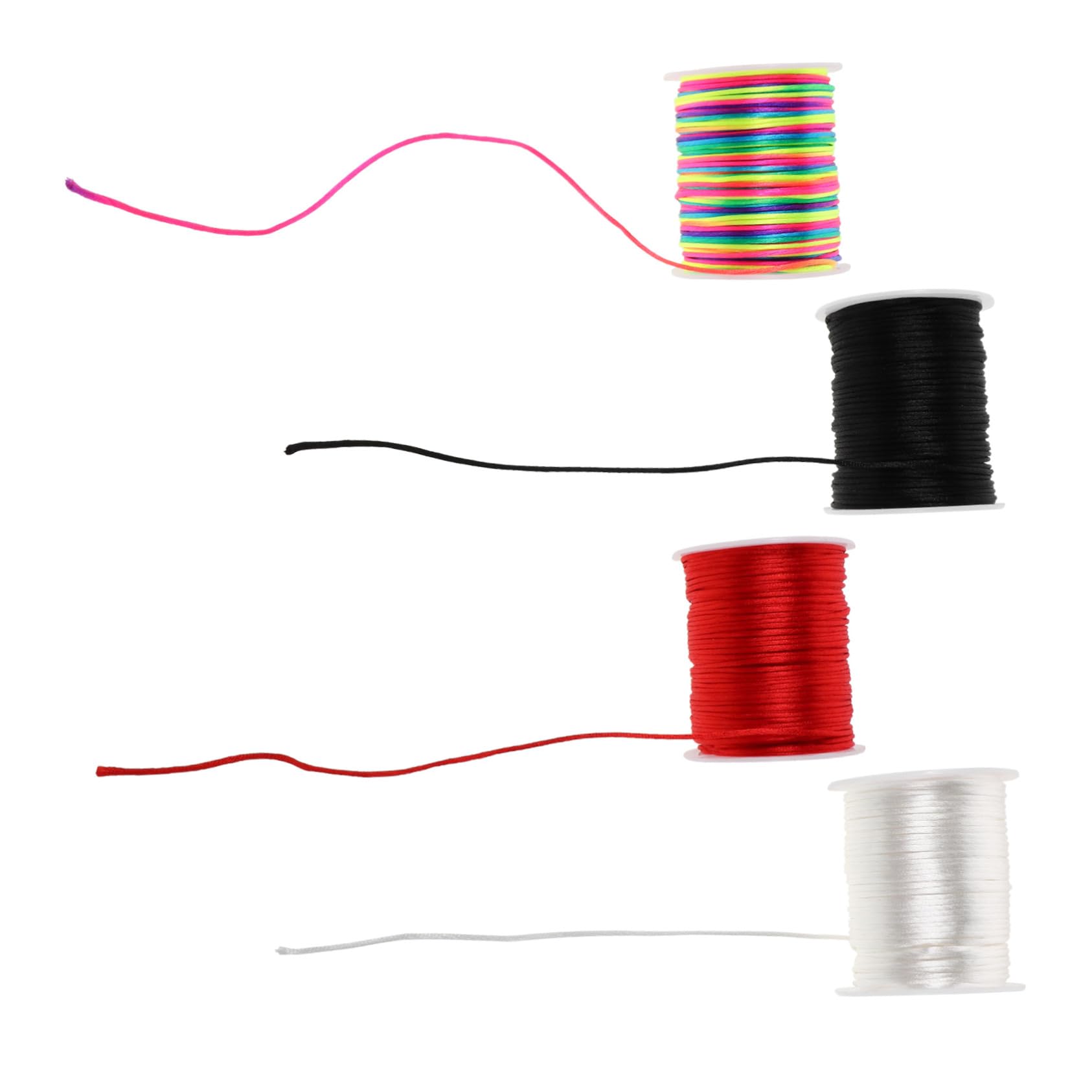 VILLCASE 4rotoli Filo Cerato Spago per Braccialetti in Poliestere Cordino Cerato per Lavori Artigianali DIY Collane e Macramè