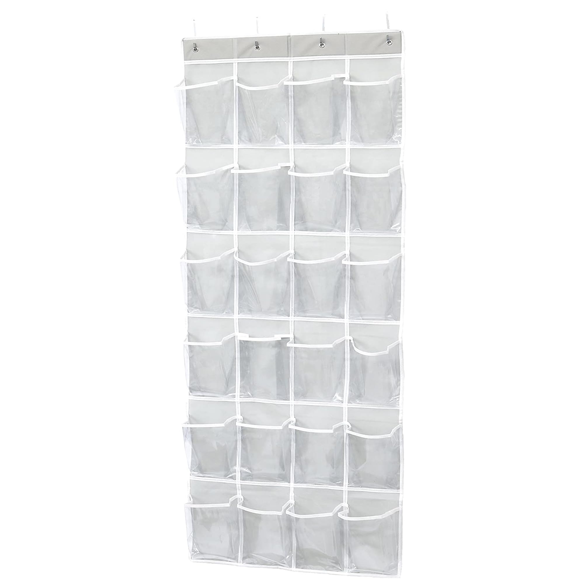 Sulfar Over the Door Shoe Organizer, Clear Hanging Storage with 24 Pockets for Closet, Entryway, Bathroom, Space Saving