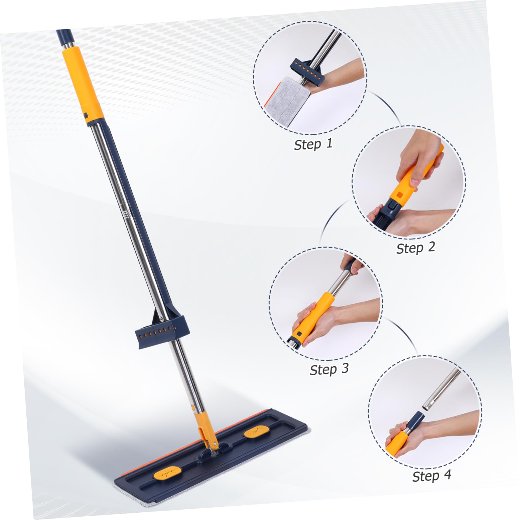 Healeved Fregona Plana Material PVC y Aleación sin Lavado Escurridor Fácil y Superficie Ampliada Adecuado para Limpieza de Suelos en Hogar y Oficina