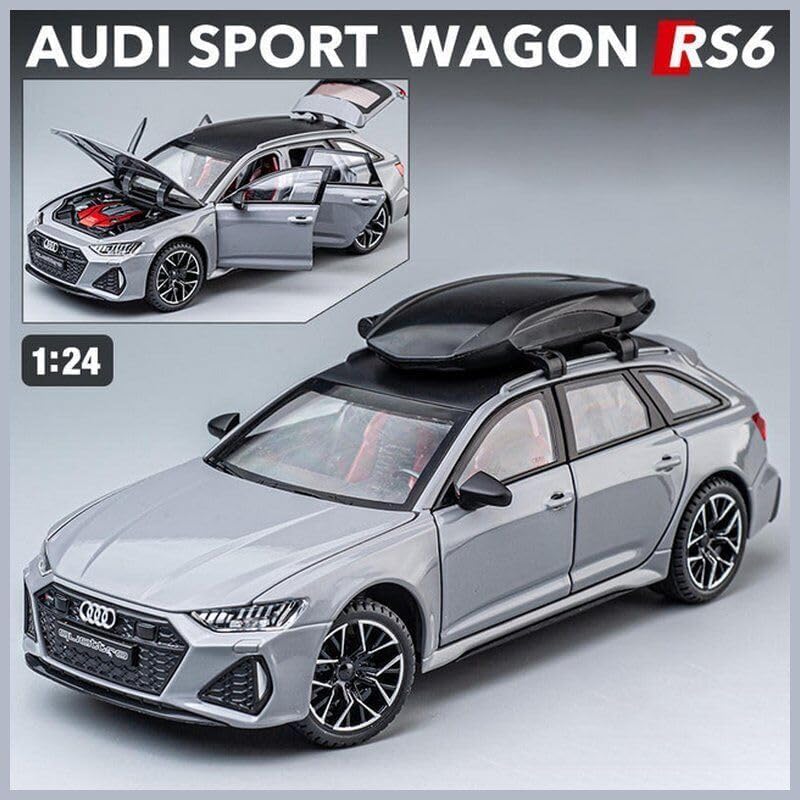 Bluebell RS 6 Blue Car Travel Version Model Car Simulation Sound and Light Pull Back Alloy Car Toy Car Boy Collection Decoration Gift Toy Vehicle with Light and Sound Pull Back Toy Car for Kids. 1