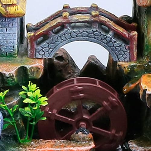 Miniatura 7 de Fuente de mesa de 110 V para interiores, fuente de cascada de 12 LED, meditación zen, mini fuente de agua silenciosa de resina de simulación de