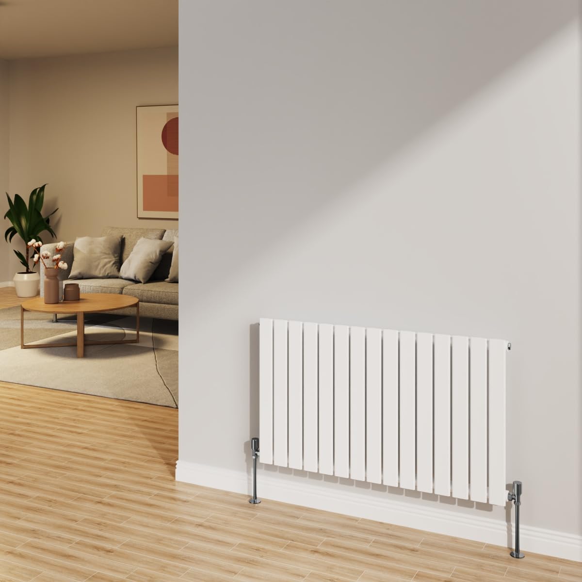 NRG Radiator 600x1020mm Gloss White Horizontal Flat Panel Single Radiator