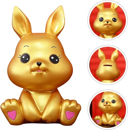 Miniatura 9 de ABOOFAN Decoración de año nuevo chino 2023 figuras de conejo alcancía zodiaco chino conejo monedero caja de ahorro para riqueza y éxito decoración