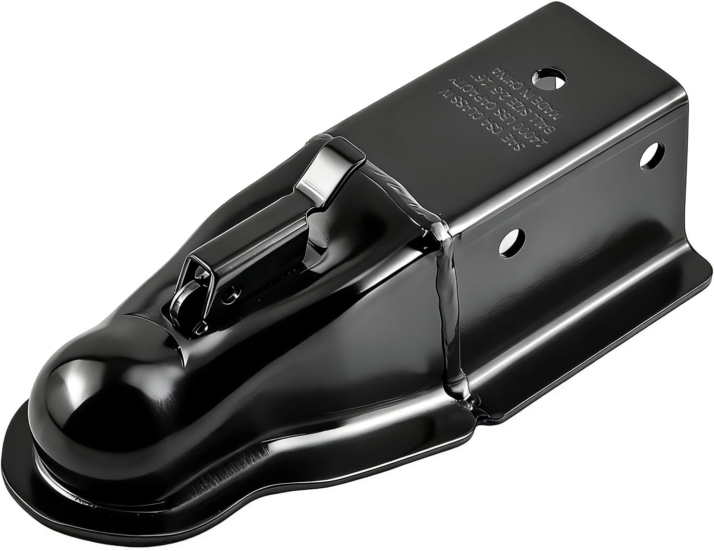 2 5/16 Straight Trailer Coupler with 14000 lbs Trailer Tongue Coupler, Fits 2-5/16"" Hitch Balls &, 3" Channels Width,Black Powder-Coat for Rust Resistance