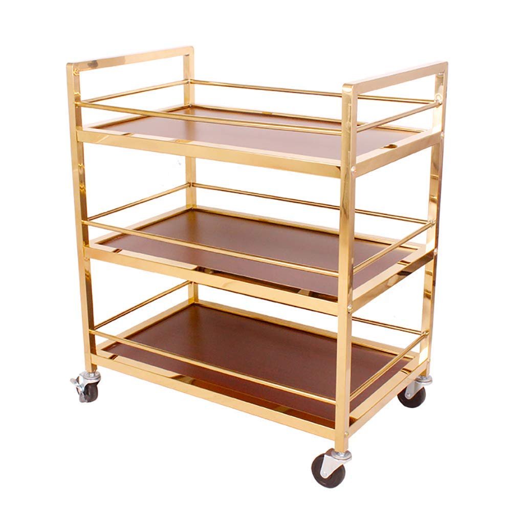 OLSKFUH Kitchen Storage Carts Stainless Steel Serving Trolley Cart Catering Clearing Trolley Tea Rolling Cart Hotel Restaurant Serving Catering Cafe Trolley,