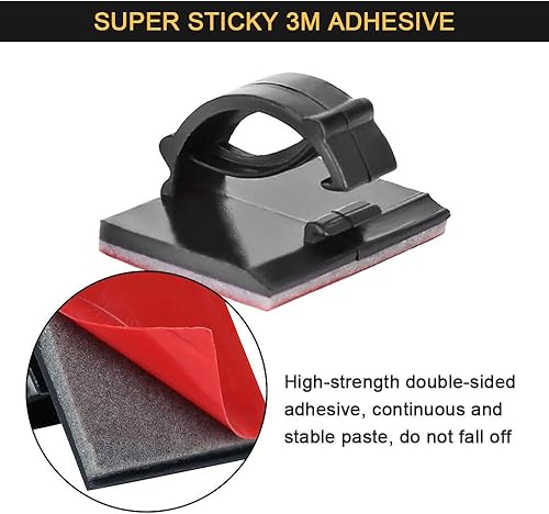 Miniatura 2 de 50 clips de cable autoadhesivos 3M para gestión de cables fuertes, organizador de cables, abrazadera de escritorio, para oficina, hogar, mesas de