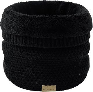 Winter Neck Gaiter Scarf Warmer Fleece Windproof for Men Women Furry Thick Thermal Knit Scarf
