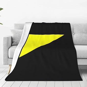 Ancap Flag Fleece Blanket 40"x30" Black and White - Lightweight Plush Fuzzy Cozy Super Soft Warm Throw Blanket for Bed, Sofa, Couch, Travel, Camping