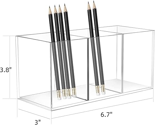 Miniatura 10 de Soporte acrílico para bolígrafo, organizador de lápices transparente, soporte para brochas de maquillaje, soporte para encimera y escritorio,