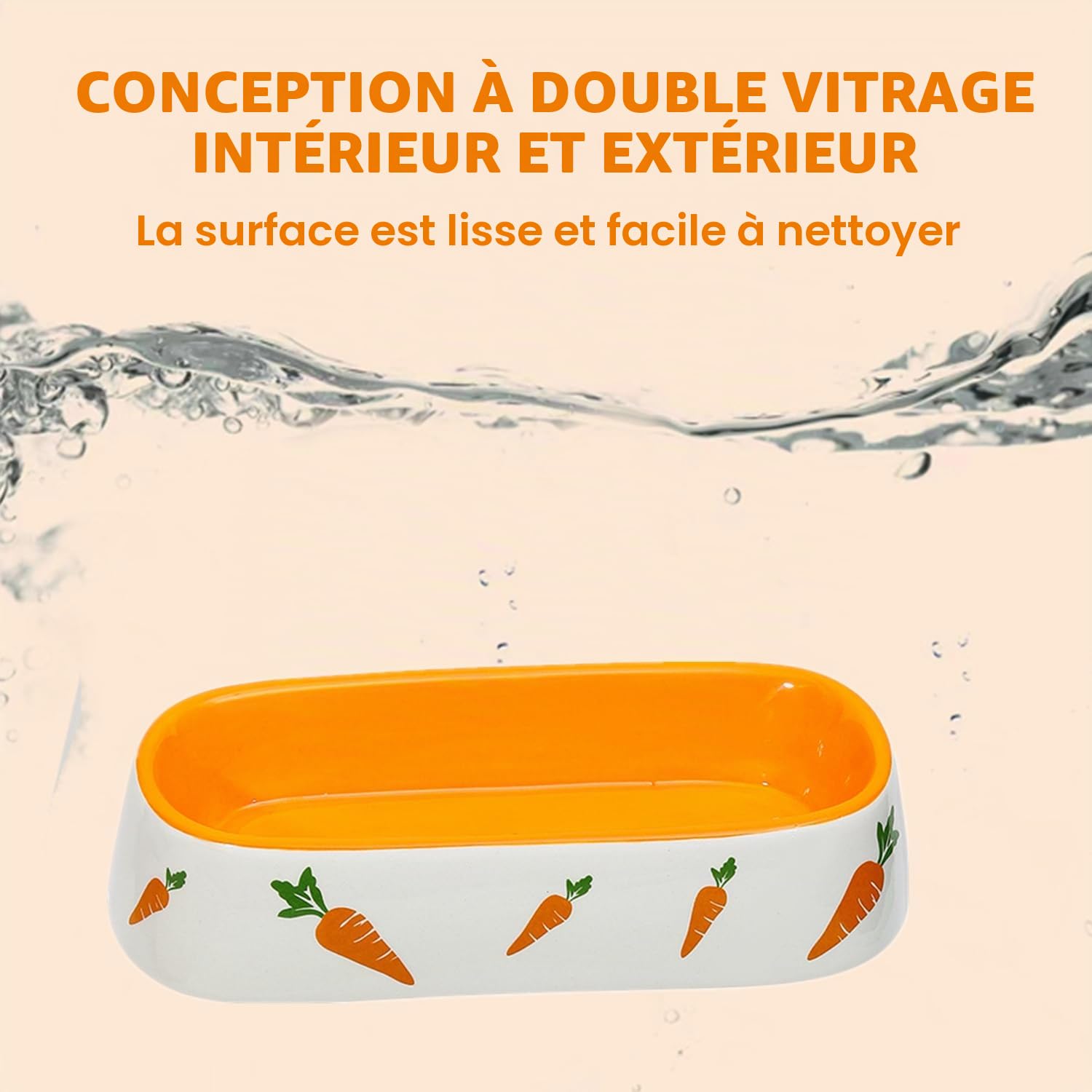 Gamelle en céramique pour lapin, petits animaux, hamster, chinchilla, hérisson, chiot, chaton, gerbille, furet