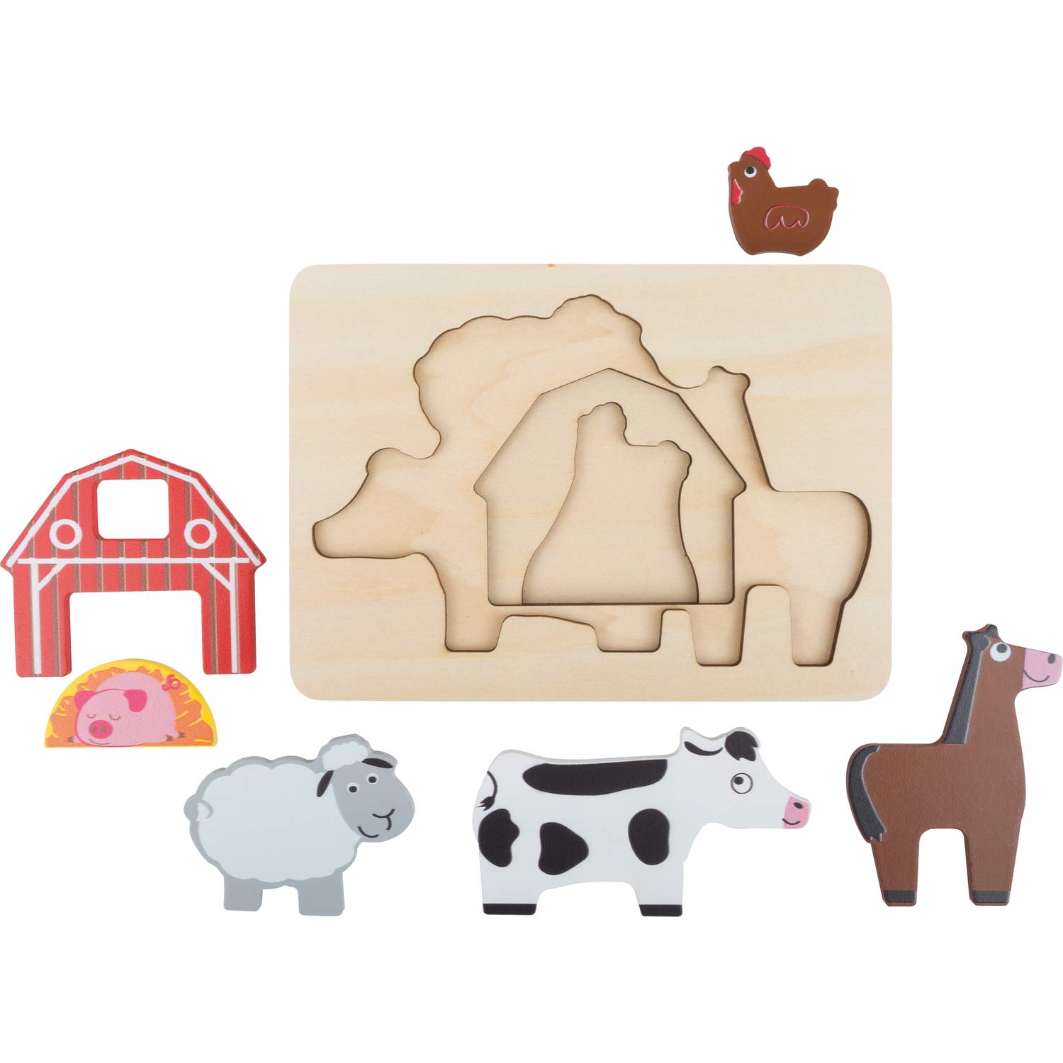 Small Foot Puzzlebuch 'Tiere' Aus Holz - Mit 20 Puzzleteilen Und Klettverschluss