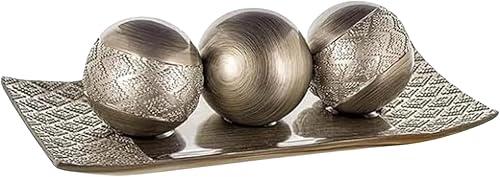 Vista 9 de HomeRoots Bolas de bandeja y orbes Decoración de mesa de centro de mesa Decoración del hogar Bolas de detalles decorativos para sala de estar