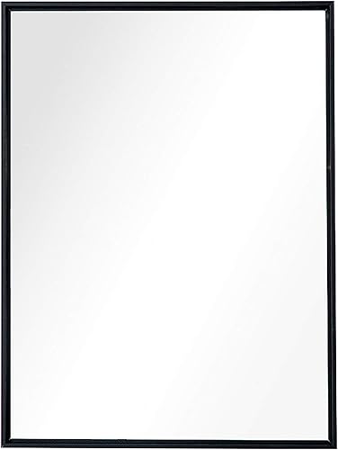 Y&J Espejo de baño, espejo de pared rectangular, espejo con marco de metal, colgante de pared horizontal o vertical, para dormitorio, sala de estar, disponible en Yaxa Colombia