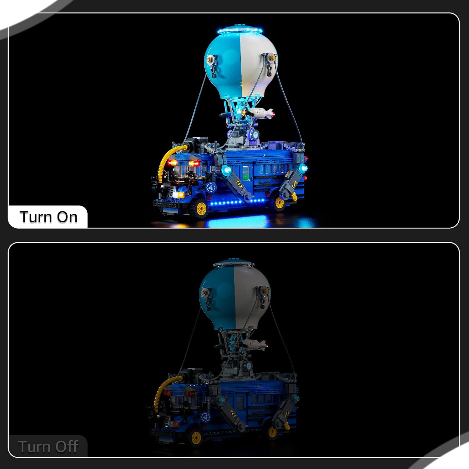 Nitemode LED Light Kit Compatible with Lego Battle Bus Fortnite 77073, Upgraded Brightness Adjustable Lighting Accessories(No Model)