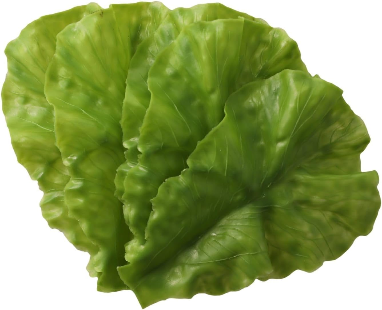 Artificial Lettuce Leaves, 3D Simulation Decorative Vegetable for Kitchen, Party & Photography Props, PVC Material, 16.5 x 12 cm, 5-Piece Set
