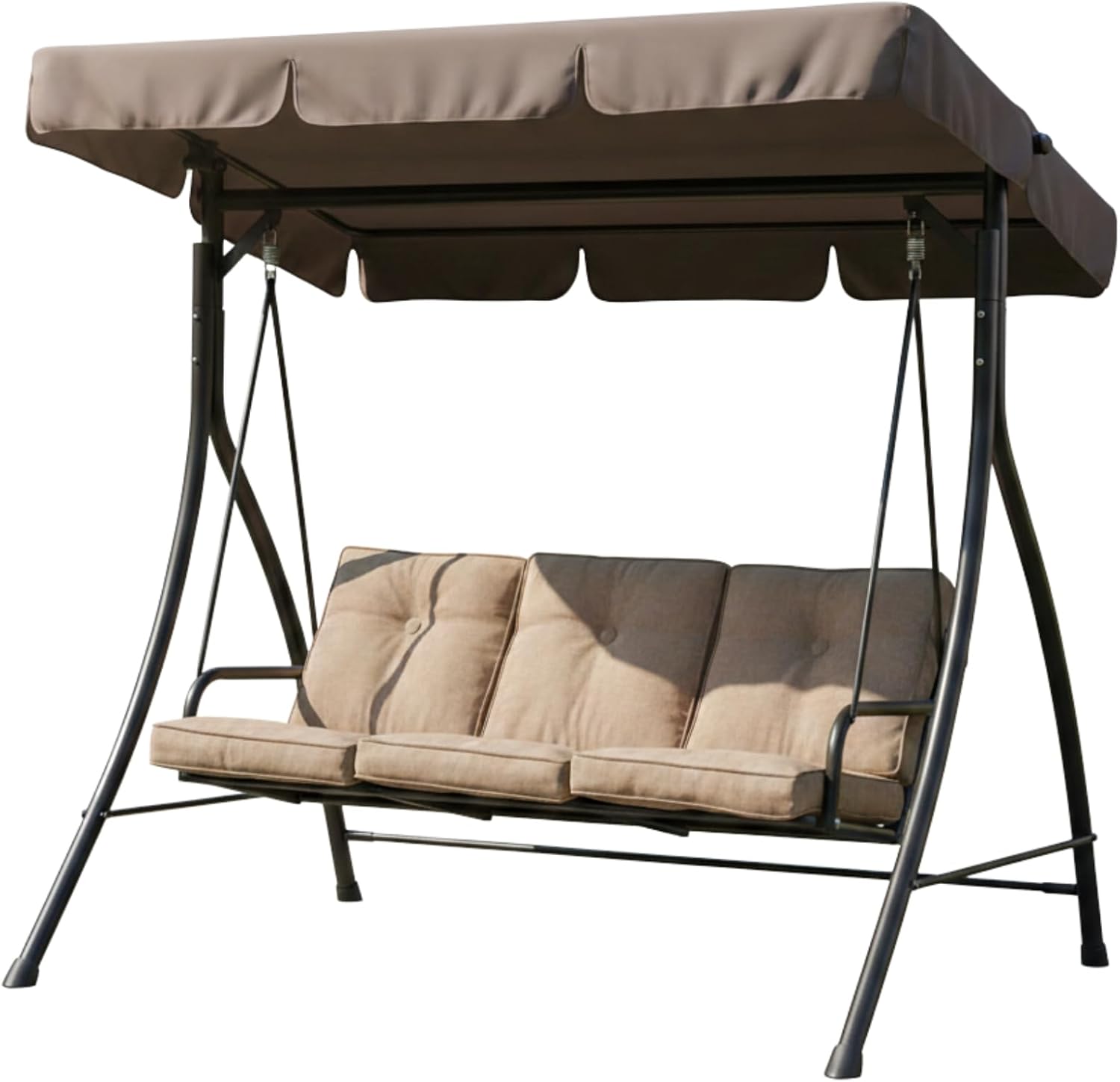 Garden Winds Durable 350 Replacement Canopy Top Compatible with HD Flatroof 3 Person Swing Model RUS4590 - Brown