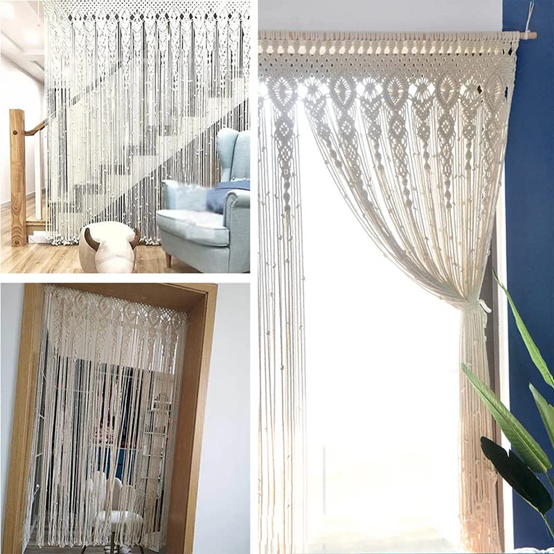 Rideaux muraux en macramé pour séparateur de pièce, occultant, antistatique, ne peluche pas facilement, rideaux tissés à la main pour portes, décoration bohème pour maison, chambre à coucher, salon,