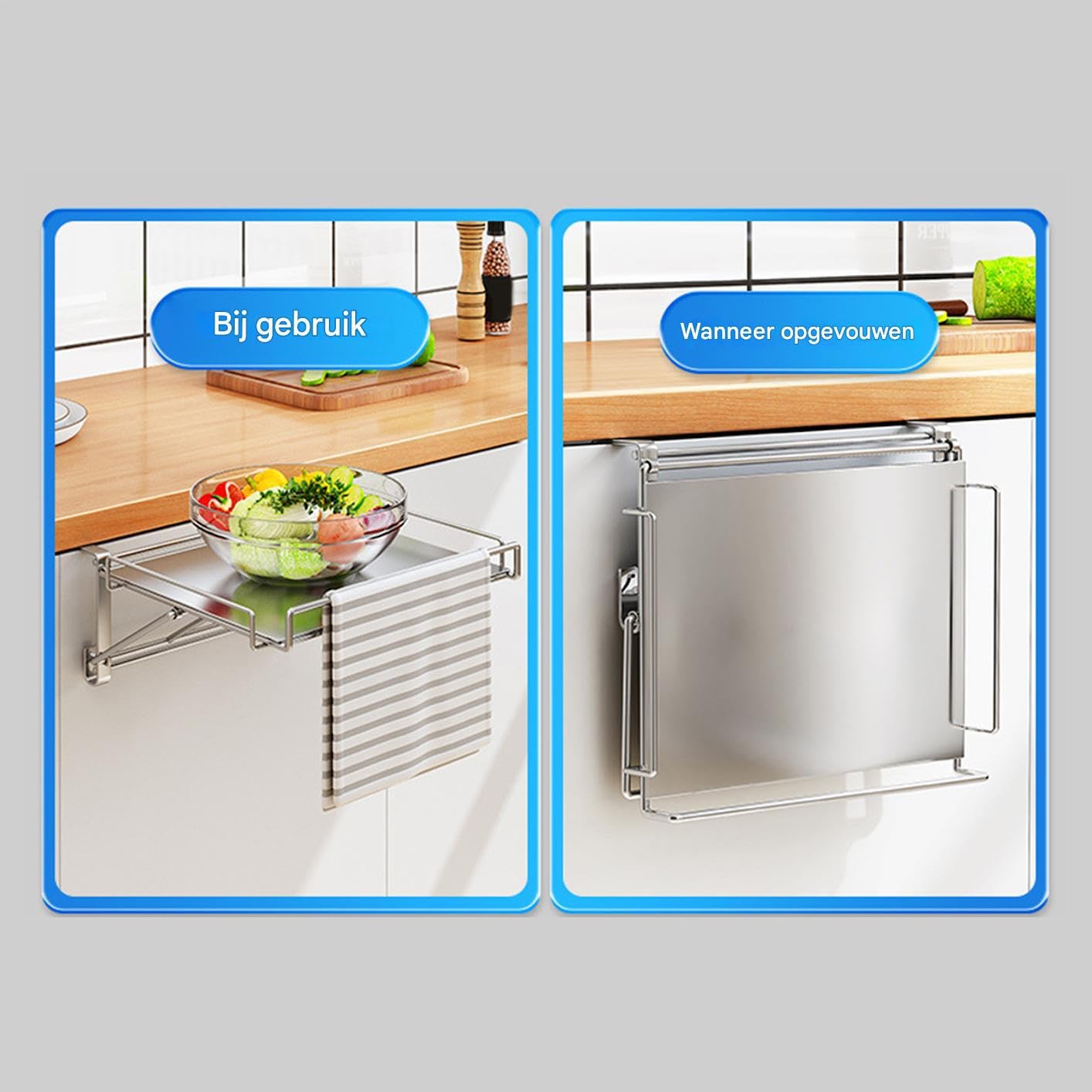 Organizador de Puerta de Armario Organizador Plegable de Puerta de Armario | Estante De Acero Inoxidable Para Cocina Baño Dormitorio Balcón