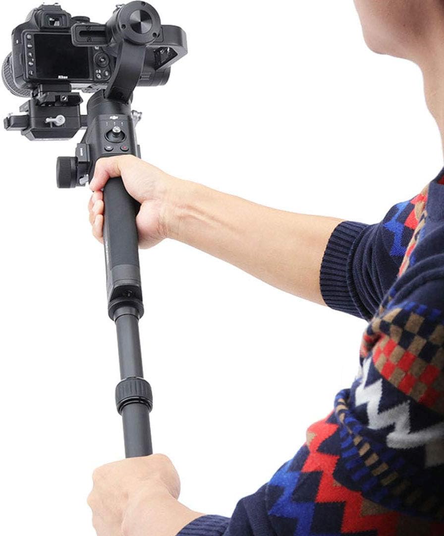 Universal Telescoping Extension Pole Monopod Rod for Ronin S/SC/Crane 2 Gimbals Cameras Tripods, 1/4 and 3/8 Screw Switchable (21.5cm to 46cm)