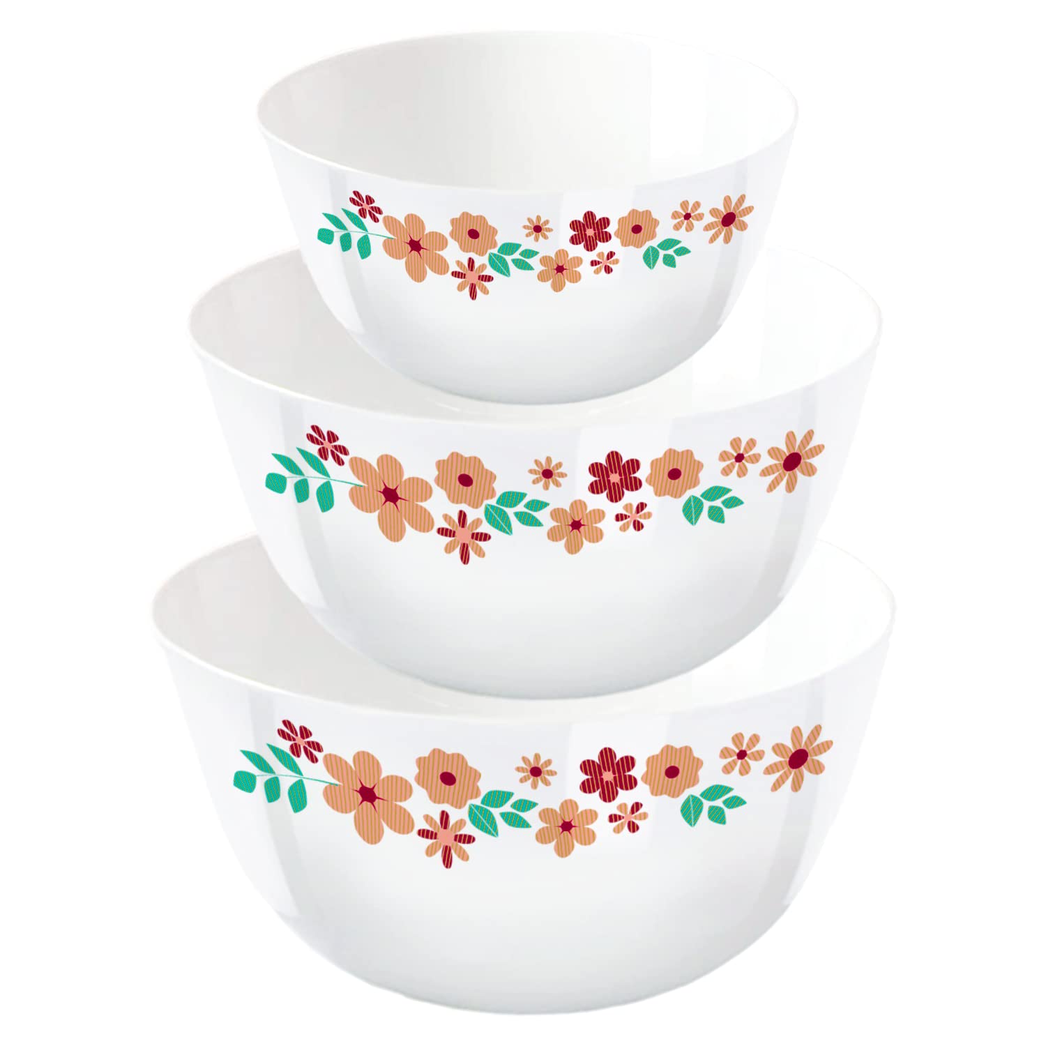 Larah By Borosil Ayana Opalware Solid Microwave Safe Mixing and Serving