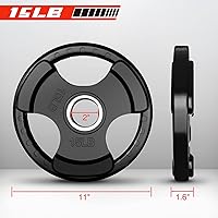 Vista 2 de RitFit Weight Plates for Barbell, 2-Inch Olympic Rubber Grip Plates for Weightlifting and Strength Training in Home & Gym, Single, Pair and Sets