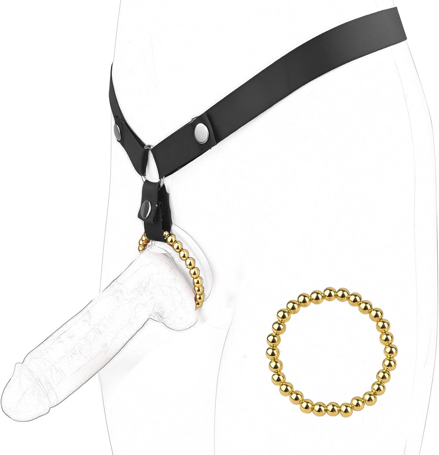 MFMYEE Anti-Off Male Chastity Cage Strap Chastity Device, Male Restrict Chastity Belt Chastity Lock Penis Cage Set with Cock Rings, SM Sex Toy Sexy Bondage Underwear for Men (Black, 45mm)