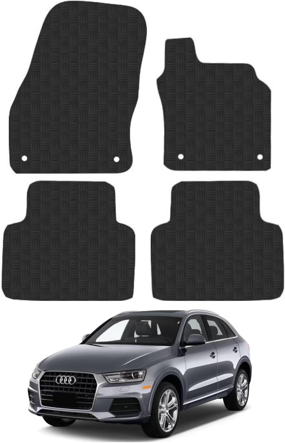 Car Mats for Audi Q3 2018+ Tailored Fit Rubber Floor Mat Set Accessory