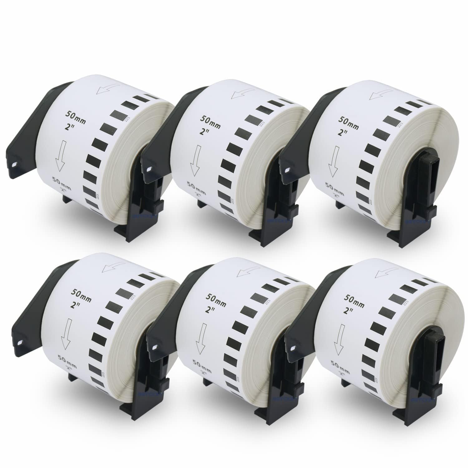 BETCKEY 6 Rollos DK-22223 Papel Térmico Compatible Brother 50mm x 30.48m Etiquetas Continuas QL