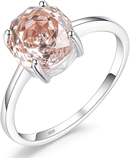 Sponsored Ad - RYANEE 2ct Octagonal Cut Morganite & Pink Cubic Zirconia Solitaire Ring - Rose Gold Plated 925 Sterling Sil...