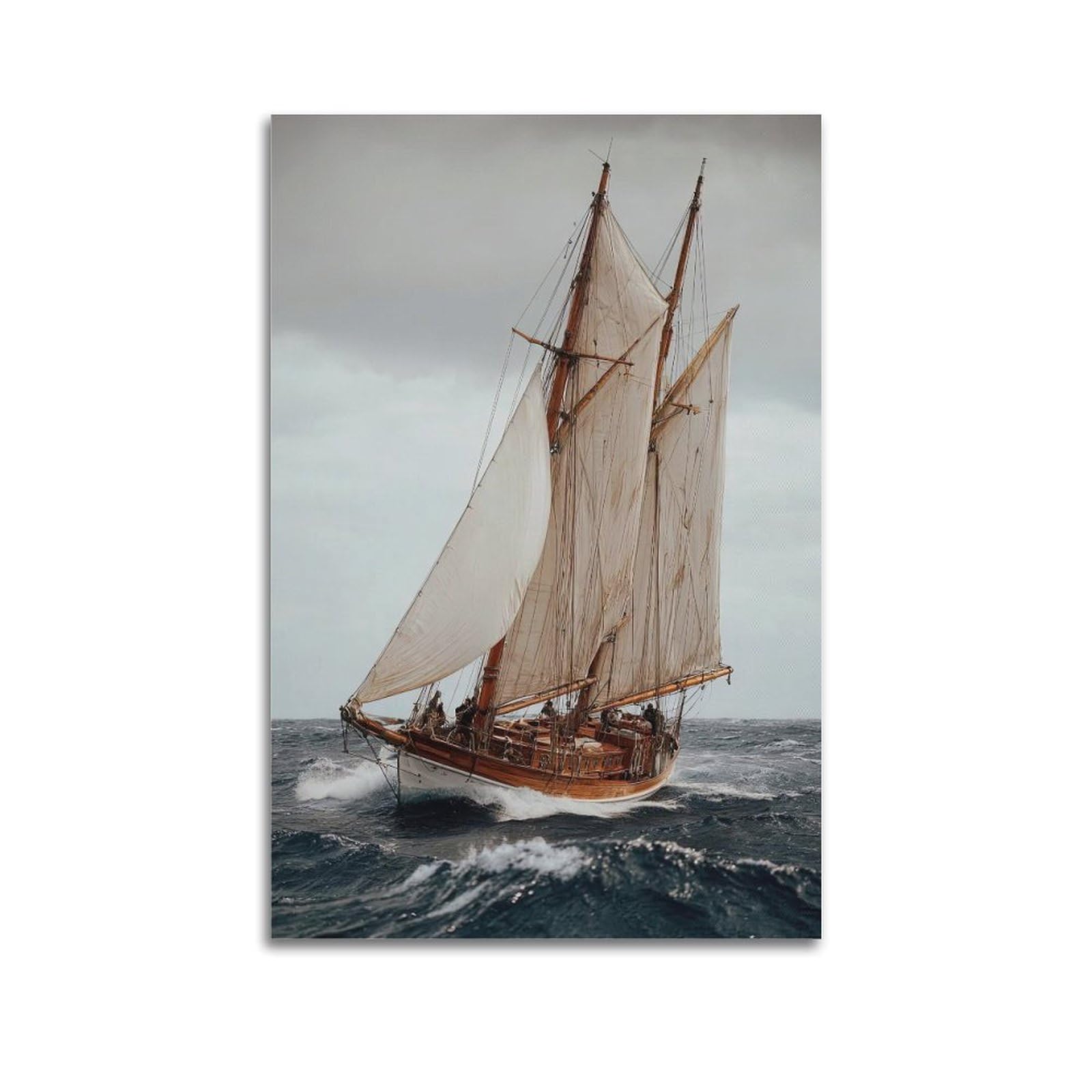 OKAHYS Vintage Sailboat Navigation Poster Decorative Painting Canvas Wall Artworks Picture 20x30inch(50x75cm)