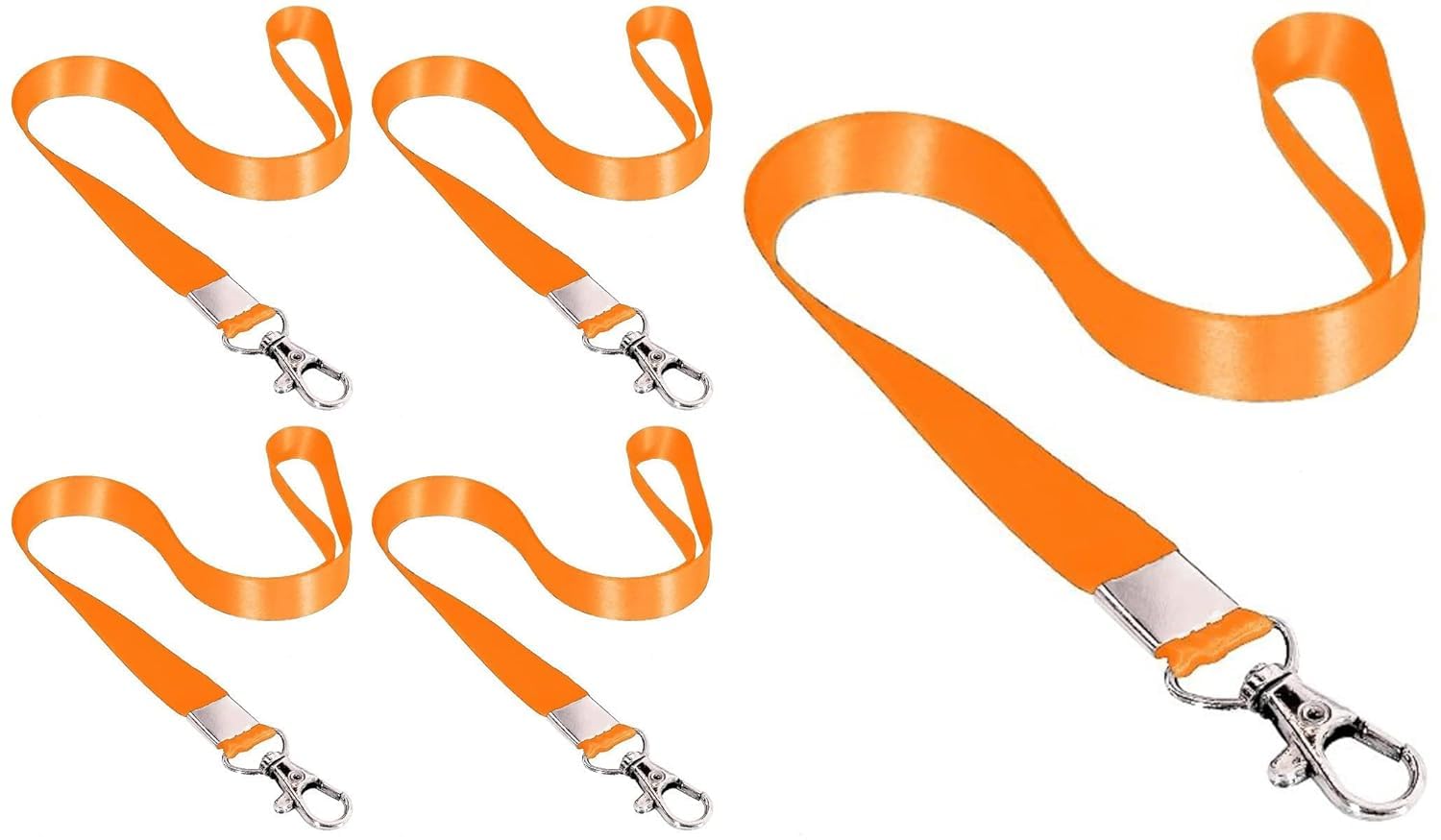 Z6 20mm Orange Neck Lanyards (100 Pack) – Extra-Wide Flat Woven Polyester Neck Straps with Heavy-Duty Swivel Lobster Clasp for ID Badges, Keys, Event Passes, and Office Credentials-image-34