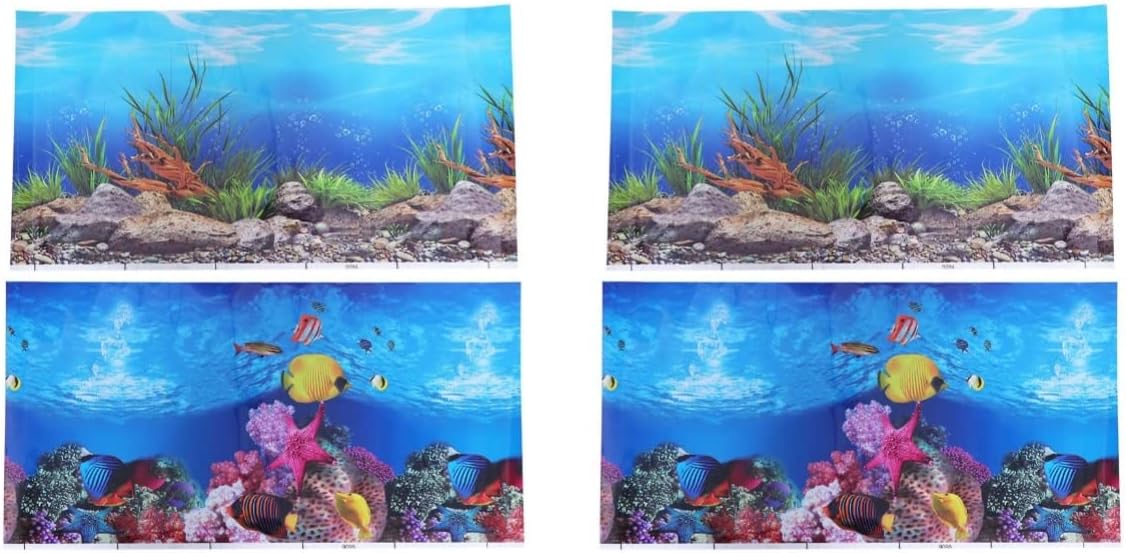 Popetpop 2 Pcsアクアリウム背景ステッカー水族館背景魚タンク背景魚タンク背景ステッカー3d