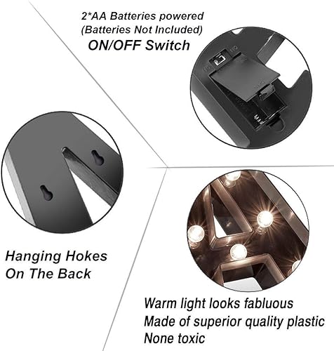 Miniatura 4 de Letras negras Glintee con luz, las letras