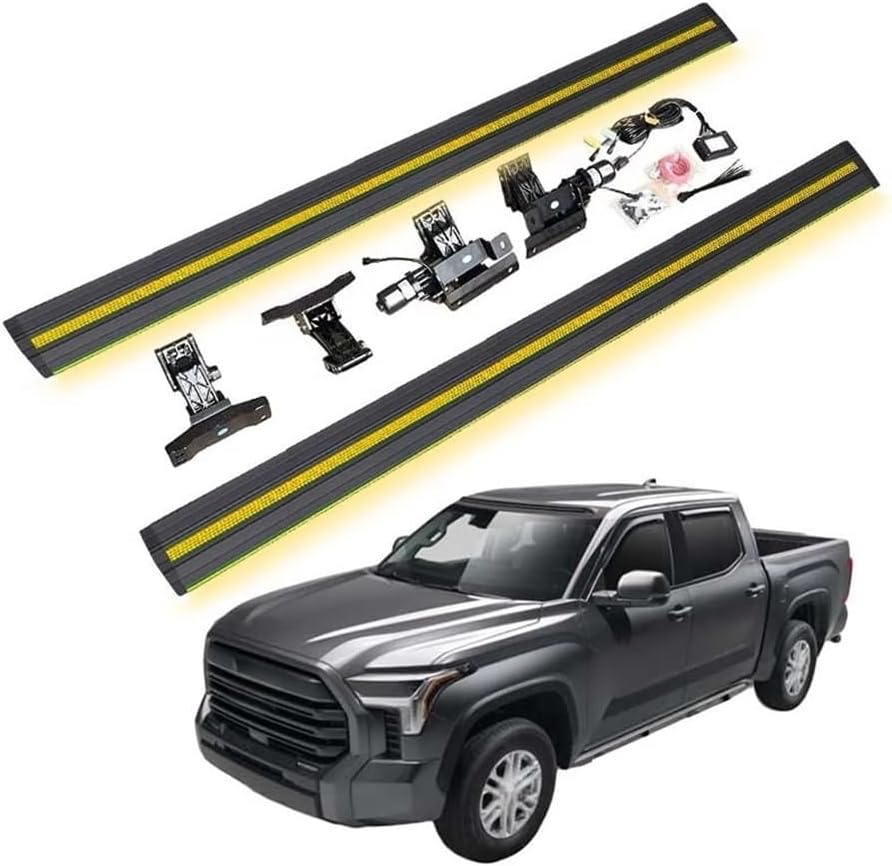 Aluminum Automatic Electric Power Side Step Running Board Light Automatic Powersteps Compatible For TOYOTA Tundra Crew Cab Pickup Truck 2022+