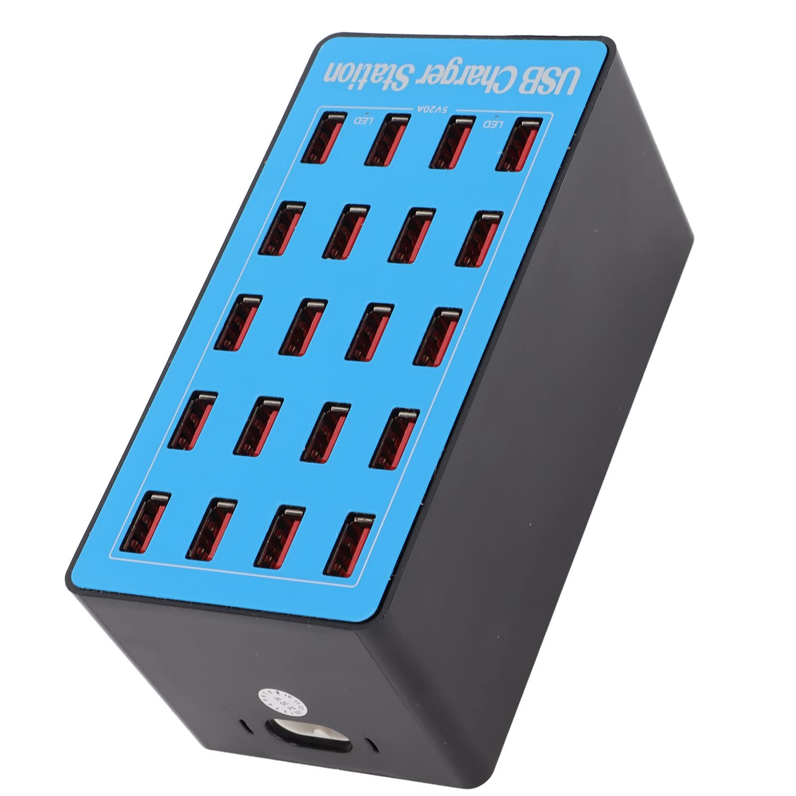 Caricatore per hub USB da 100 W e 20 porte, adattatore di alimentazione da parete, stazione di ricarica rapida, protezione multipla, design antiscivolo, per tablet telefonici (20 porte)