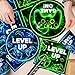 Video Game Birthday Party Decoration - Neon Game Party Tableware Include Plate Napkin Banner Tablecloth Game Level Up Theme Decorations for Boy Gamer Birthday Decor Serves 24