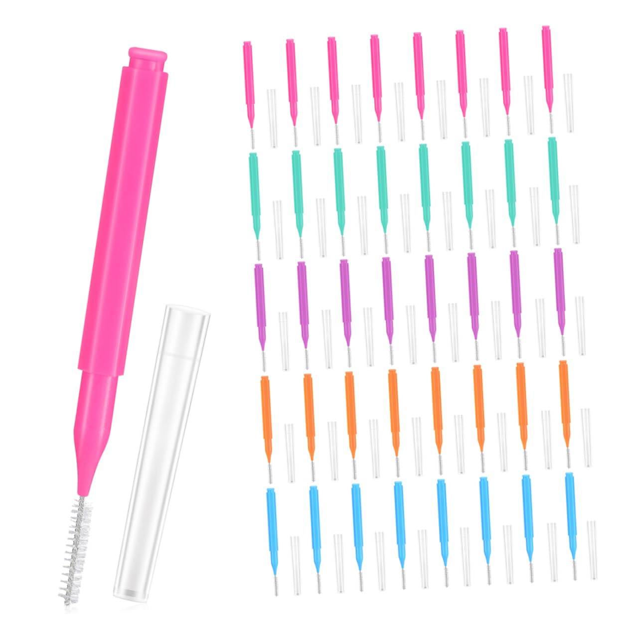 Mobestech 250piezas Cepillos Interdentales Para Limpieza Bucal Herramientas De Higiene Oral Para Brackets Incluye Morado