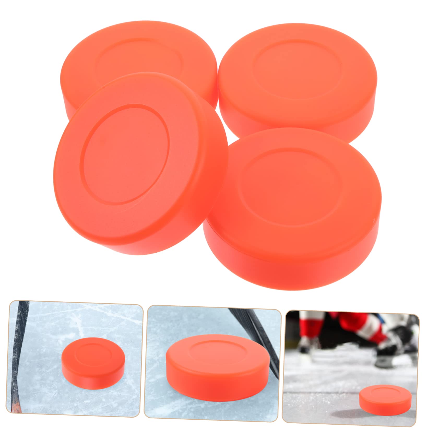 ibasenice 4pcs Dumb Puck Practice Hockey Biscuits Hockey Game Puck Indoor Official Regulation Hockey Puck Ice Hockey Pucks Training Hockey Pucks Hockey Practicing Puck Golden