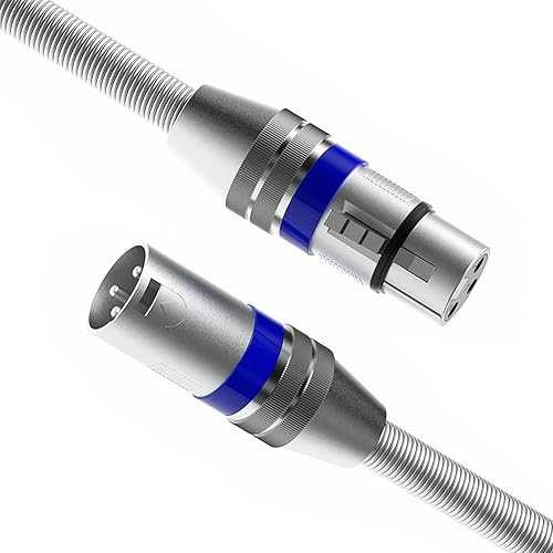 Paquete de 2 cables XLR de micrófono XLR de 6 pies macho a hembra equilibrados de 3 pines para interfaz de audio USB, micrófono, grabación de
