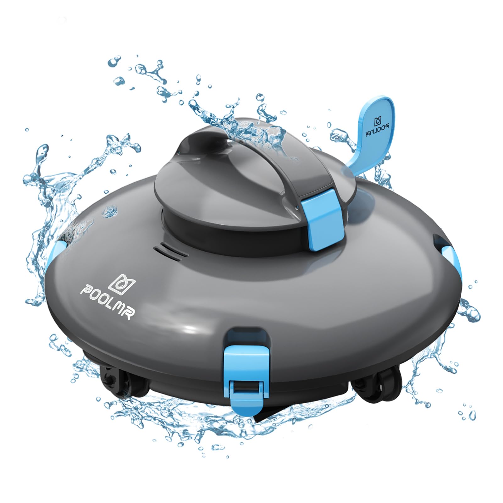 Cordless Robotic Pool Cleaner - Above Ground Pool Vacuum - 140 Mins Lasting, 52 Ft/Min Speed, Dual-Motor, IPX8 Waterproof, Self-Parking, Pool Vacuum Cleaner for Flat Swimming Pools, Dark Black