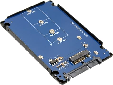 JSER B+M Key Socket 2 M.2 NGFF (SATA) SSD to 2.5 SATA Adapter Card Adapter with Metal Housing Black