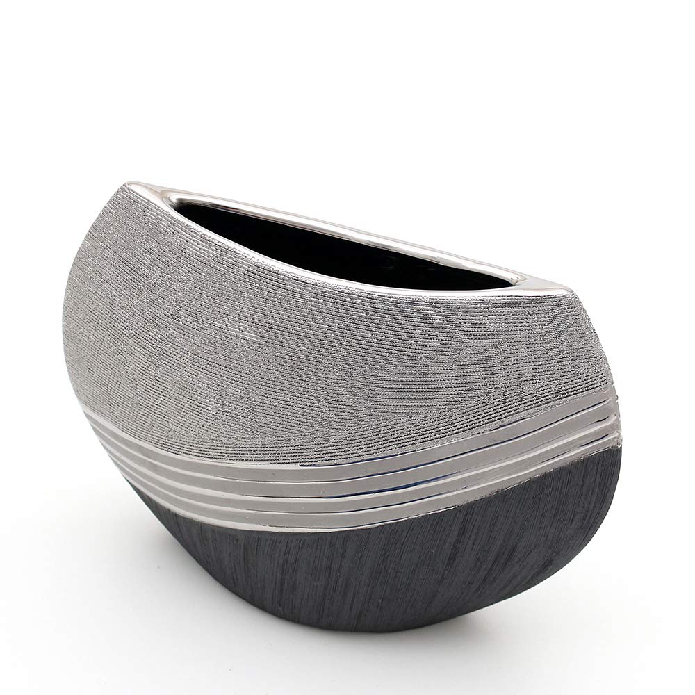 Vaso Orchidea Flander in ceramica colore GRIGIO H 14 cm, 12 cm