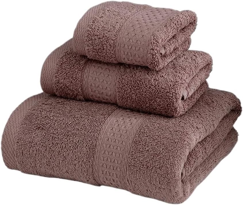 JSEIAJB Towel Set for Adult Family Hotels Absorbent Bathroom Soft Solid Bath Towel(White-Patch Five-Pointed star4)